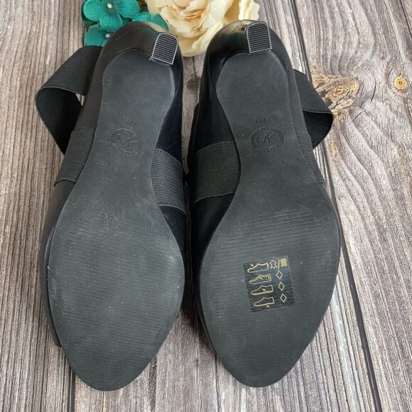 Michael Kors Black Vachetta Leather  Ames Peep Toe Shooties 7M - Picture 6 of 9
